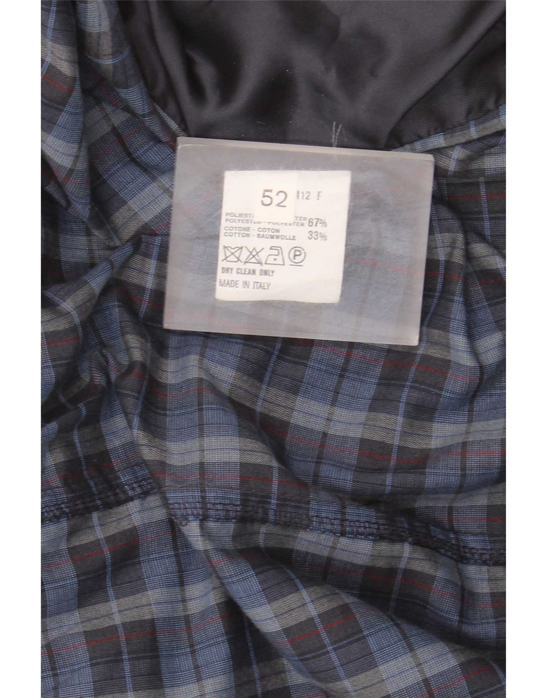 Vintage Herren Militär Bomberjacke IT 52 XL Blau kariert Polyester