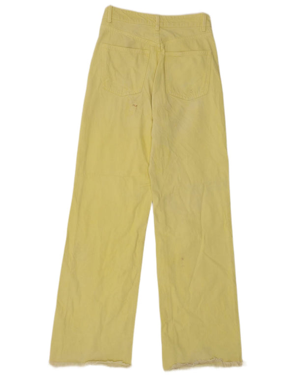 Zara Damen-Jeans mit weitem Bein, EU 36, XS, W26, L31, Gelb