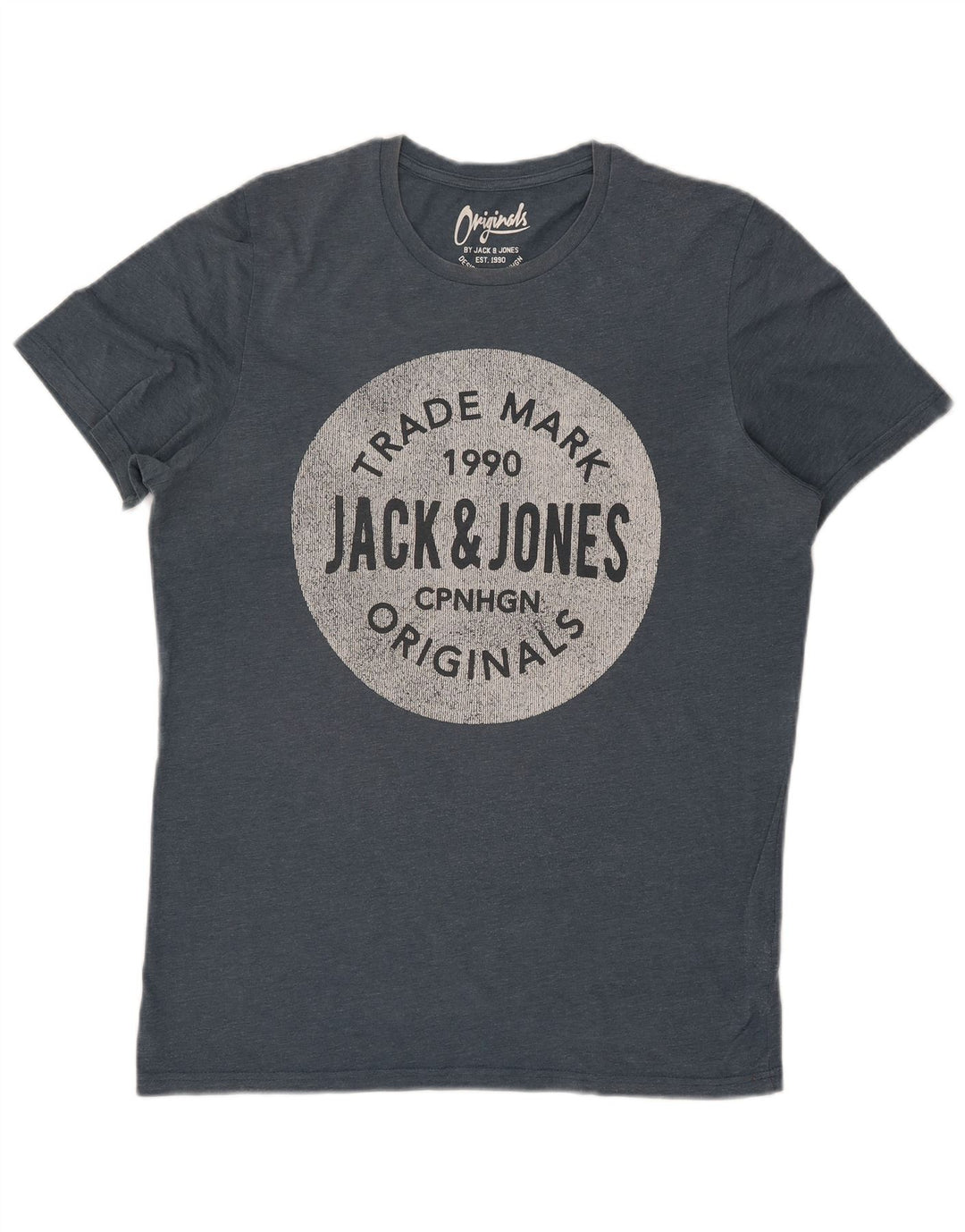 Jack & Jones Herren-T-Shirt mit Grafik, groß, aus blauer Baumwolle