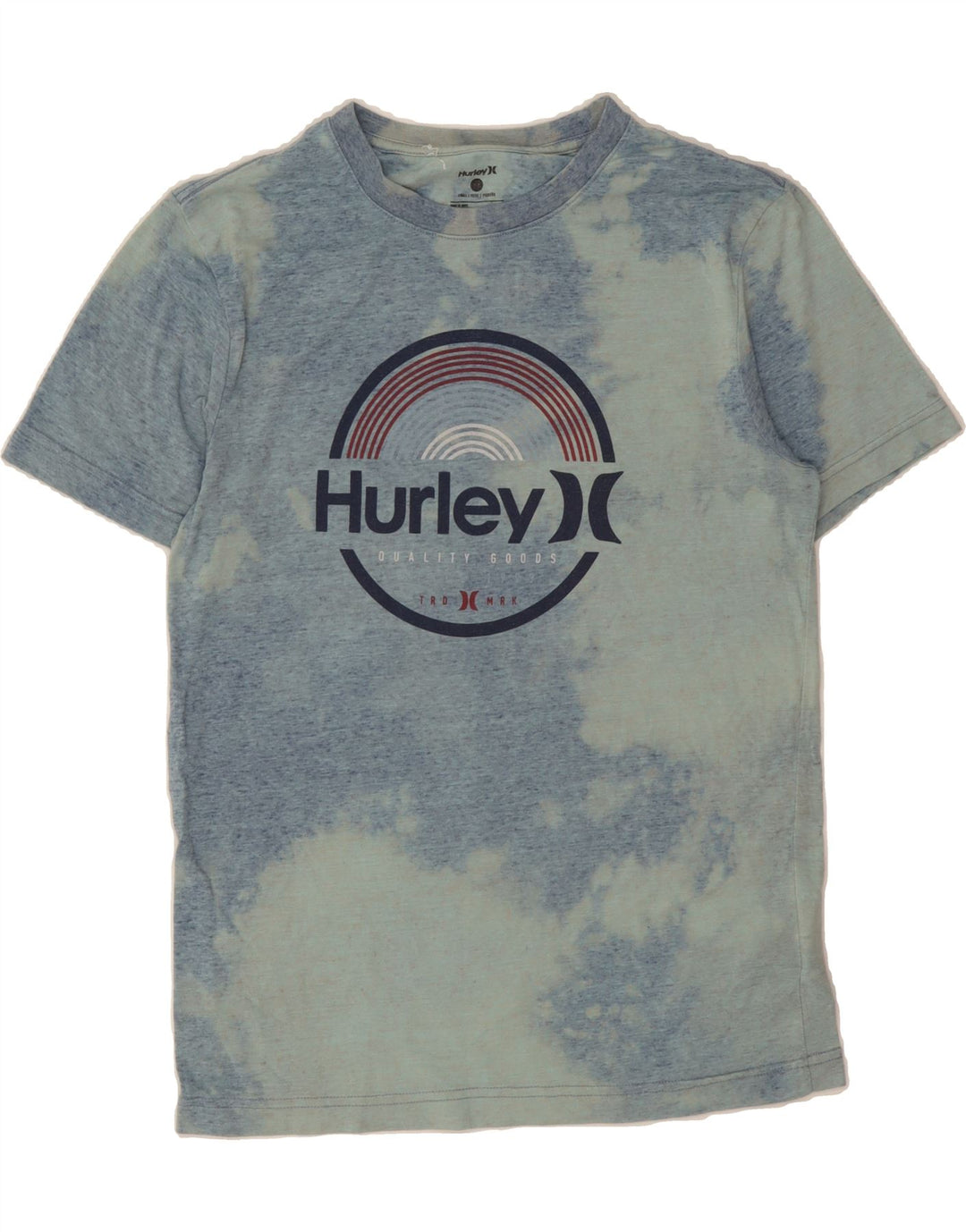 HURLEY Mens Graphic T-Shirt Top Small Blue Tie Dye Polyester Vintage Hurley and Second-Hand Hurley from Messina Hembry 