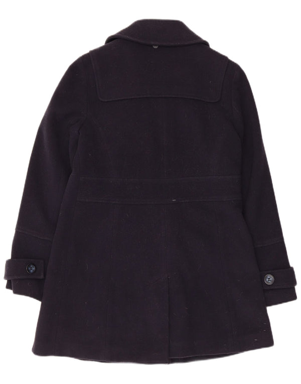 Monsoon Damen Zweireihiger Mantel UK 8 Small Marineblaue Wolle