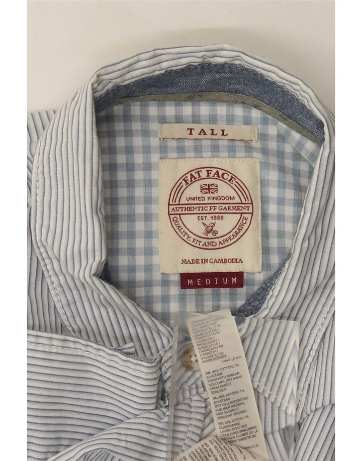 Fat Face Herren-Hemd mit normaler Passform, mittelblau, gestreift, Baumwolle