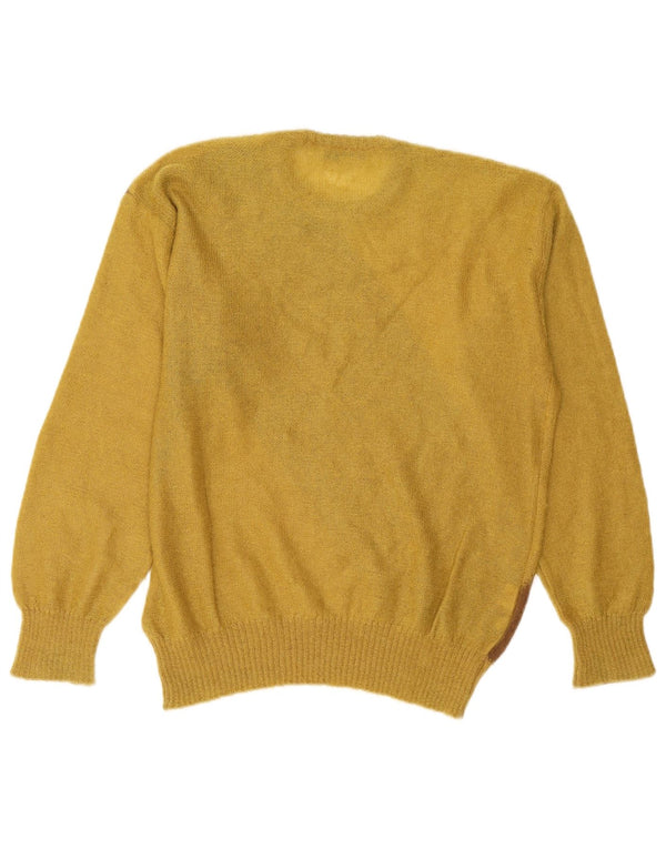 Benelli Damen-Pullover mit Rundhalsausschnitt, UK 12, Mittelgelb, Farbblock