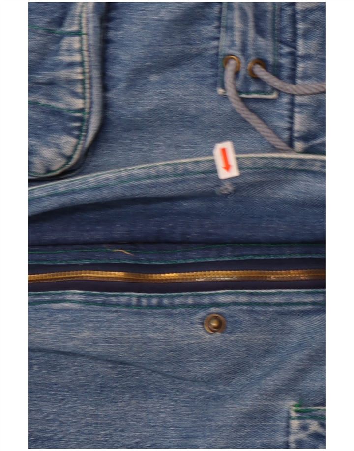 Vintage Damen Sherpa Jeansjacke UK 14 Groß Blau