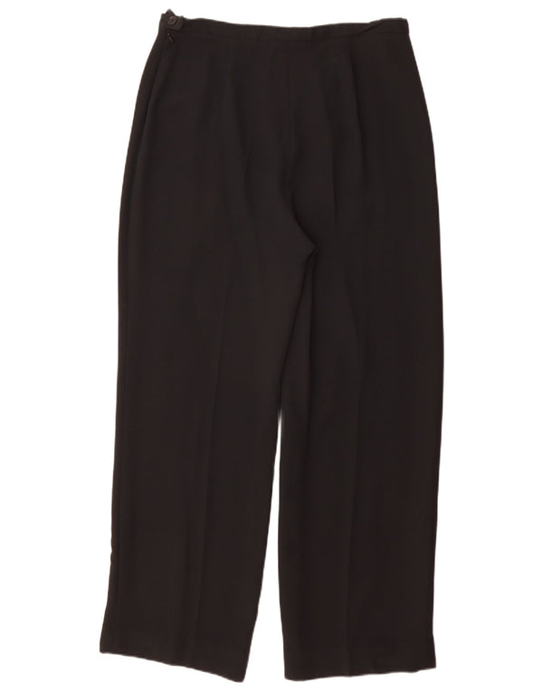 Max Mara Damen Gerade Freizeithose UK 16 Large W32 L30 Schwarz Acetat