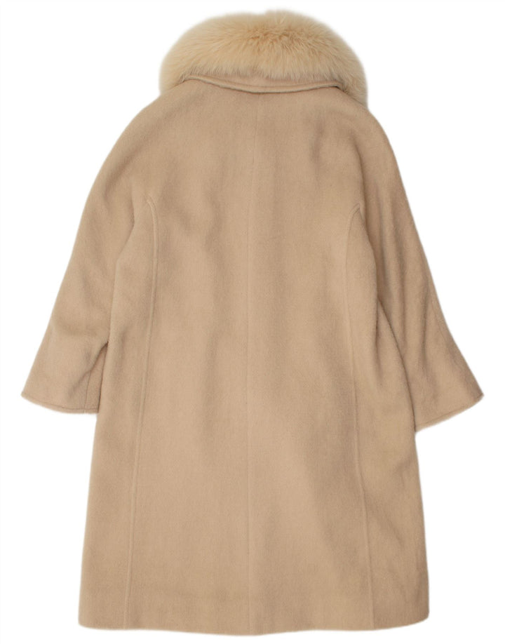 Vintage Damen Mantel UK 14 Medium Beige Kaschmir