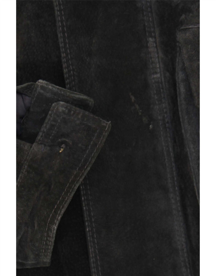 Vintage Herren Wildlederjacke UK 42 XL Schwarz