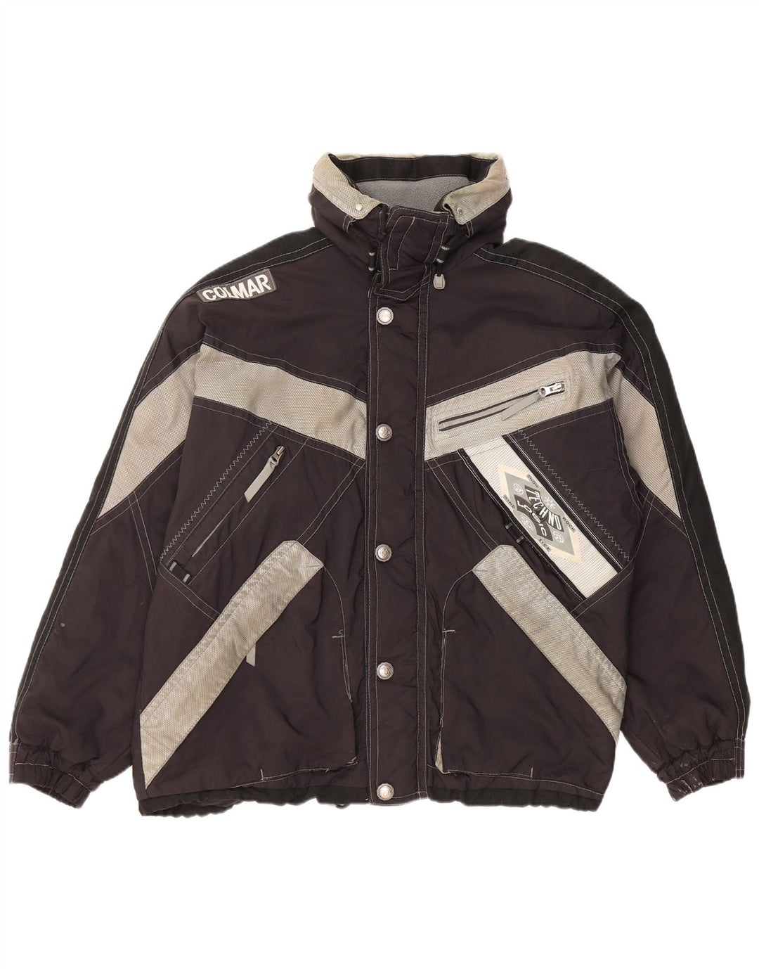 Colmar Herren-Skijacke mit Kapuze, IT 50, Mittelschwarz, Farbblock