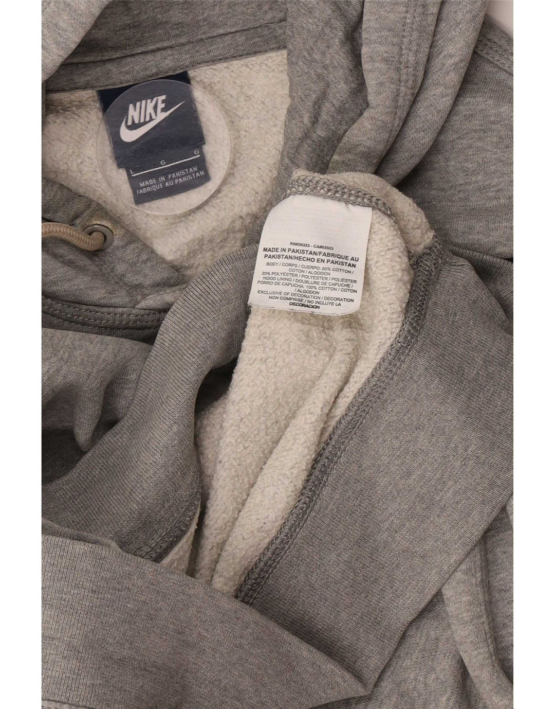 Nike Herren-Kapuzenpullover, groß, grau gefleckte Baumwolle