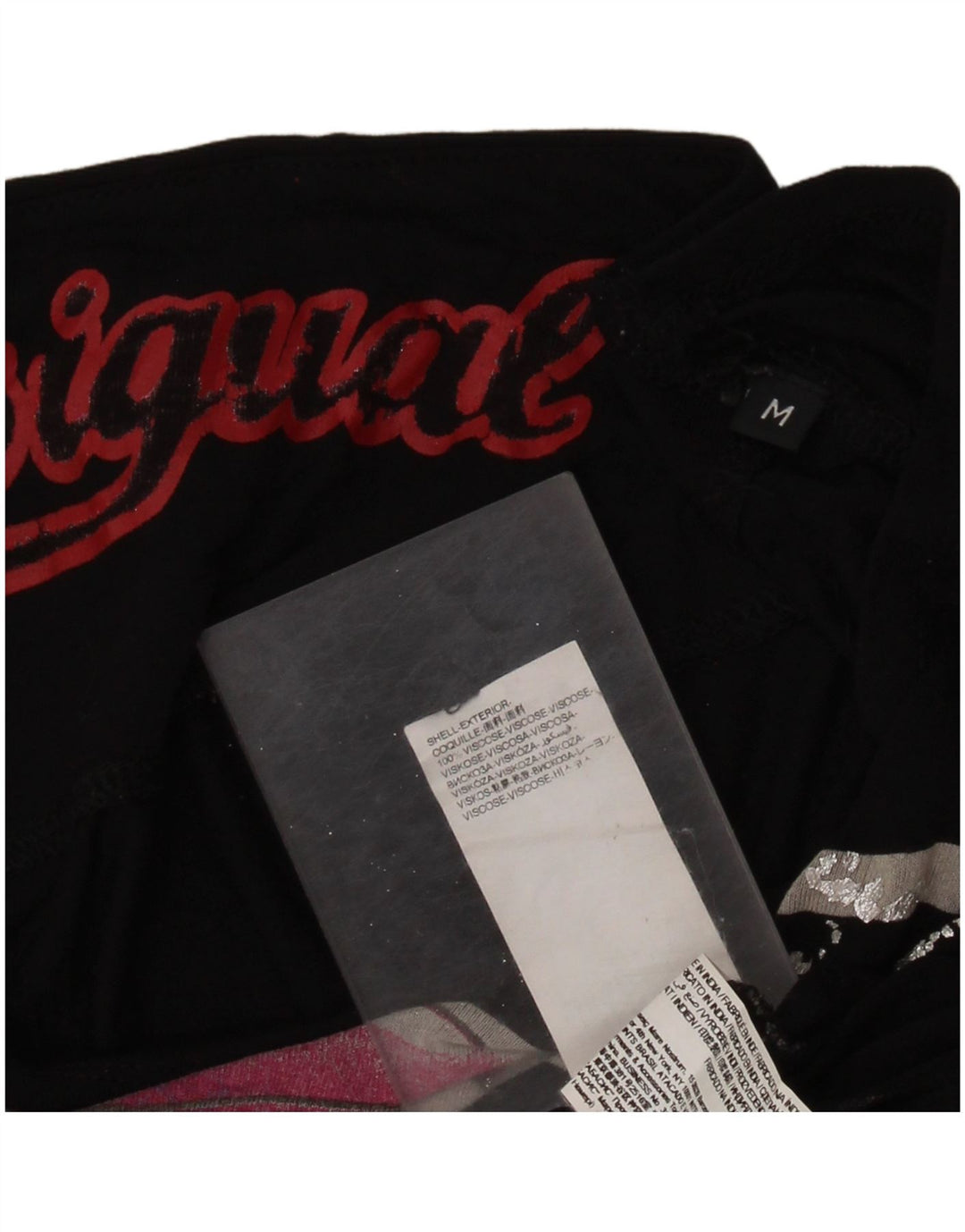 DESIGUAL Damen Übergroßes Grafik-T-Shirt-Oberteil UK 14 Mittelschwarz geblümt