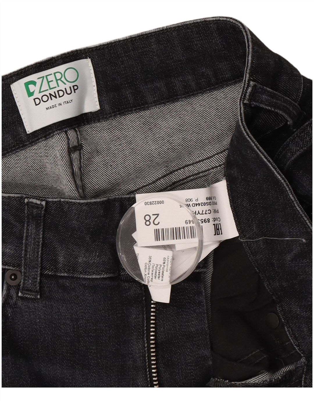 Dondup Damen Slim Jeans W28 L28 Schwarz Polyester