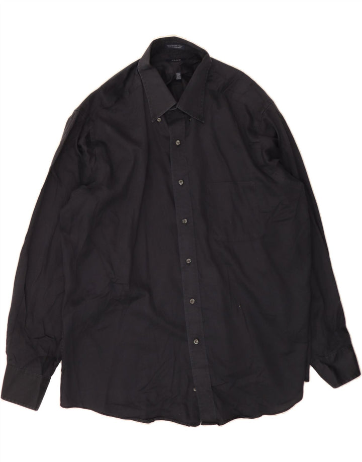 IZOD Mens Shirt Size 17 1/2 XL Navy Blue Cotton Vintage Izod and Second-Hand Izod from Messina Hembry 