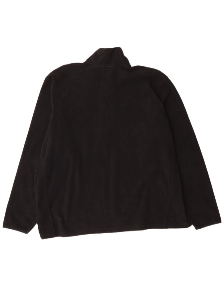Eddie Bauer Herren-Fleecepullover mit Reißverschluss am Hals, 2XL, schwarzes Polyester