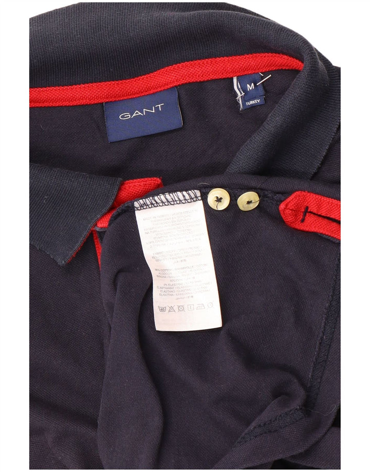 Gant Herren-Poloshirt aus mittelblauer, marineblauer Baumwolle