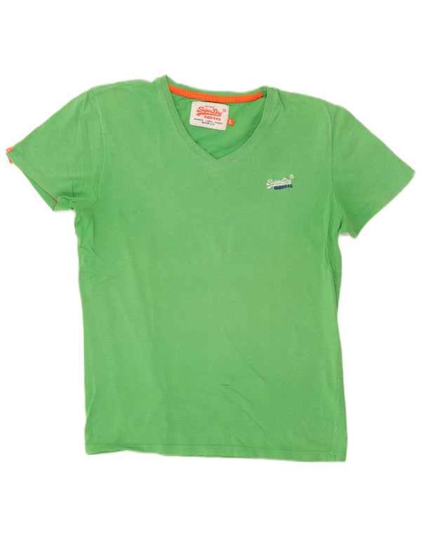 Superdry Herren T-Shirt Top Large Grün Baumwolle