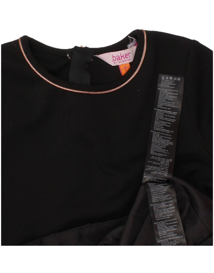 Ted Baker A-Linien-Kleid für Mädchen, 5–6 Jahre, schwarzes Polyester