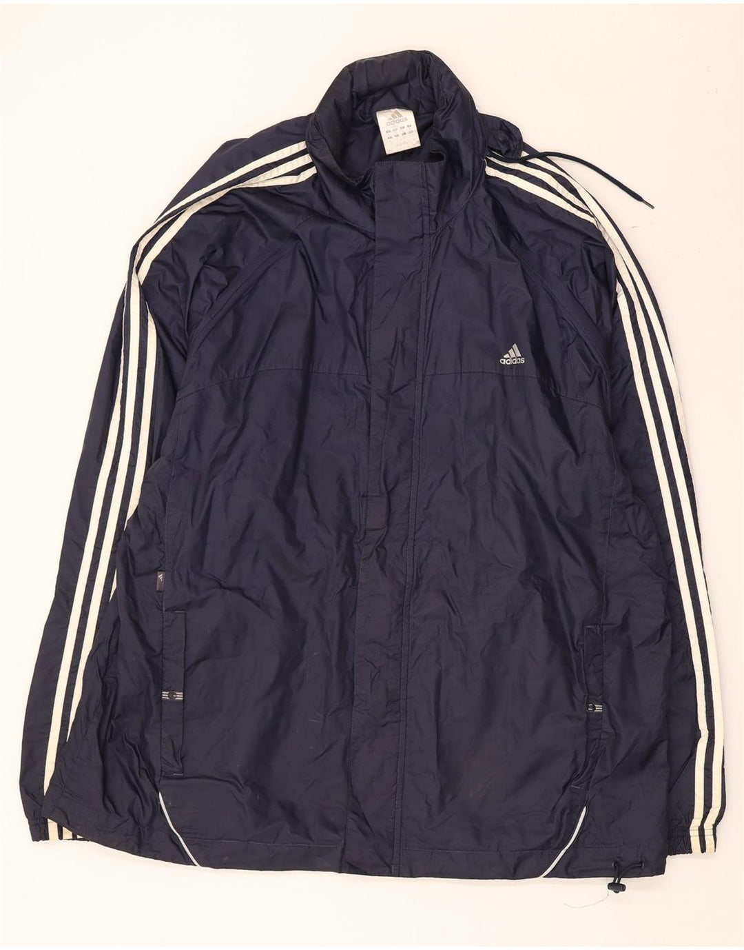 Adidas Herren Kapuzen-Windbreakerjacke UK 42 XL Marineblau Polyester