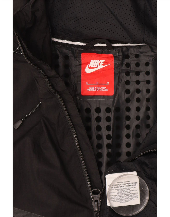 Nike Herren-Trainingsanzug-Oberteil mit Kapuze, mittleres schwarzes Nylon