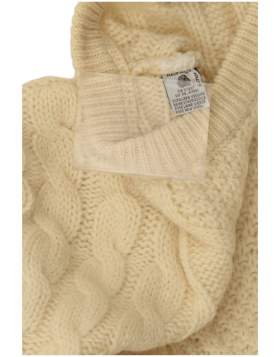 Benetton Herren-Pullover mit Rundhalsausschnitt, IT 48, mittelbeige Wolle