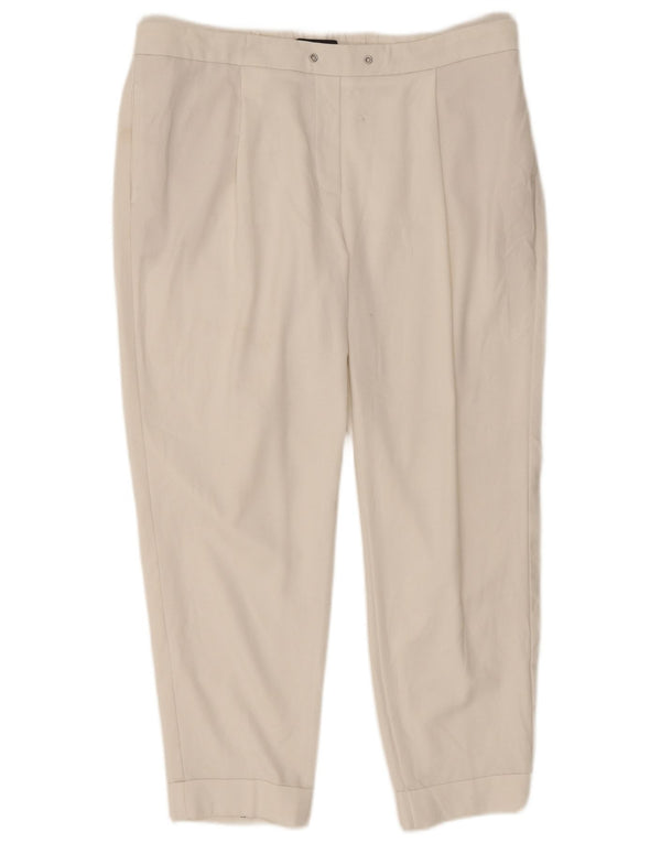 Marks & Spencer Damen Tapered Cropped-Hose UK 16 Large W34 L25 Weiß