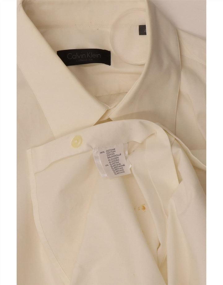 Calvin Klein Herrenhemd Größe 40 Mittelweiße Baumwolle