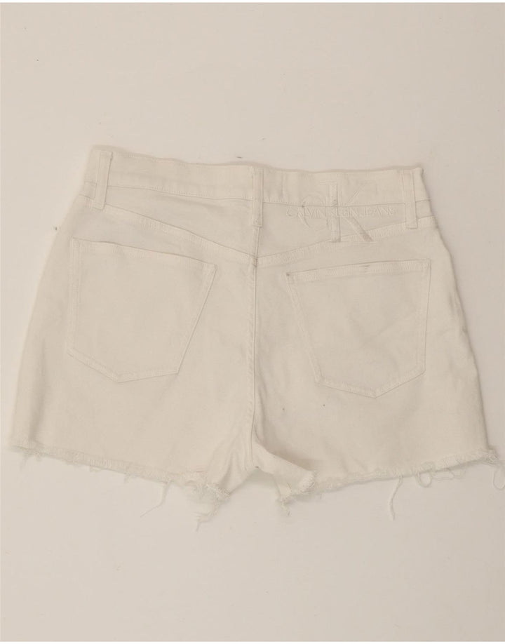 CALVIN KLEIN Damen Jeansshorts W30 mittelweiße Baumwolle