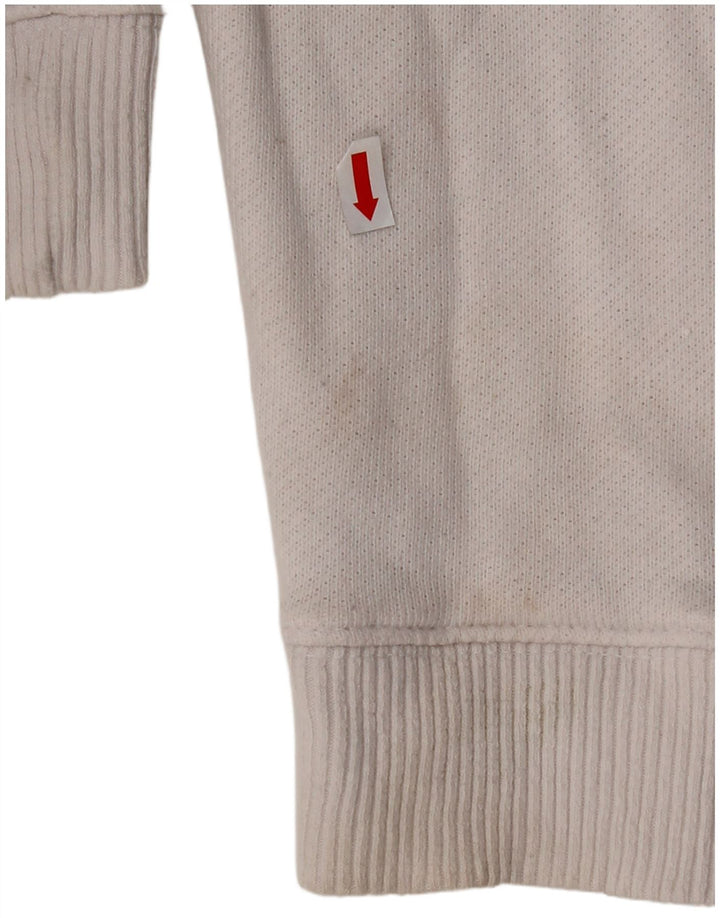 TOMMY HILFIGER Womens Graphic Sweatshirt Jumper UK 14 Medium White Cotton
