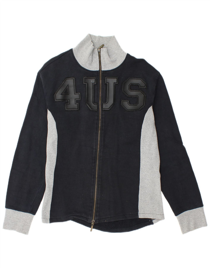 Cesare Paciotti 4US Damen-Trainingsanzug-Oberteiljacke UK 14 Large Marineblau