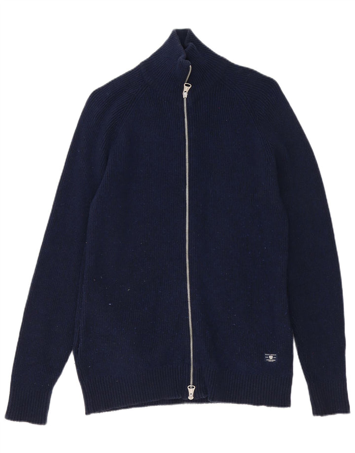 Jack & Jones Herren-Strickjacke aus Baumwolle in mittlerem Marineblau