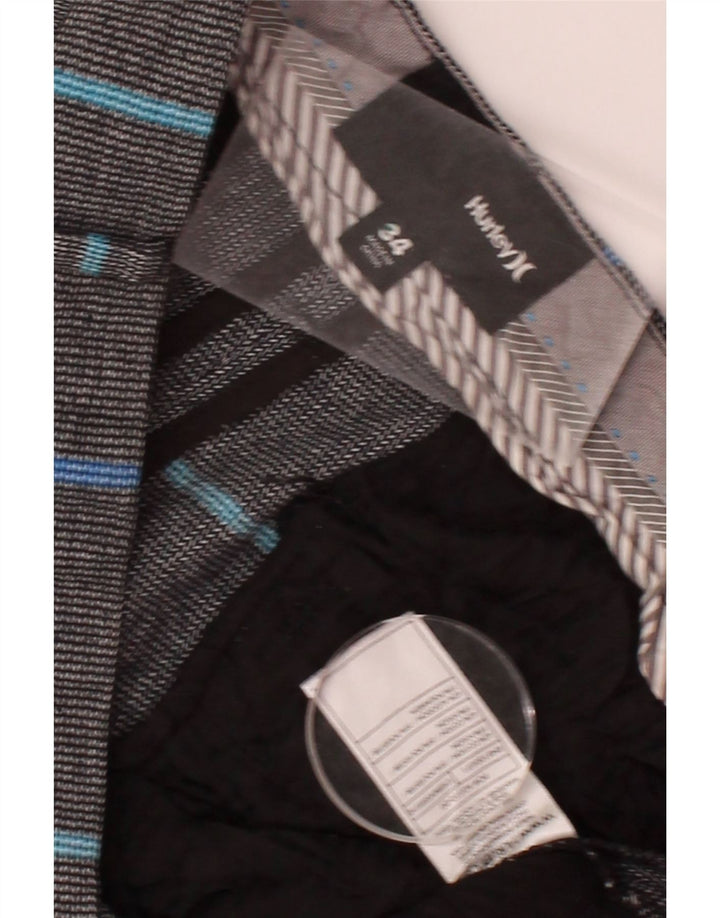 HURLEY Mens Chino Shorts W34 Large  Grey Striped Cotton Vintage Hurley and Second-Hand Hurley from Messina Hembry 