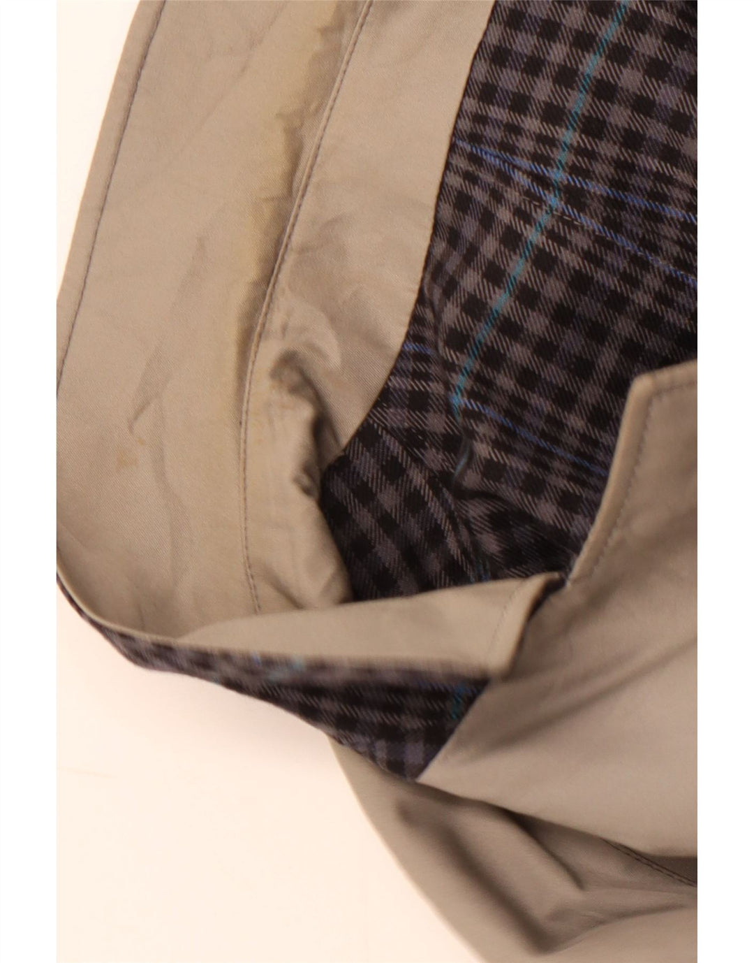 DIOLEN Reversibler Herren-Trenchcoat, Größe 40, groß, grau kariert, Polyester