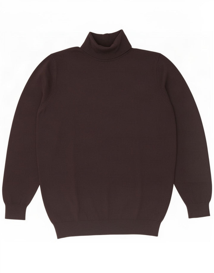 Rollkragenpullover für Herren von Zara, groß, braune Viskose