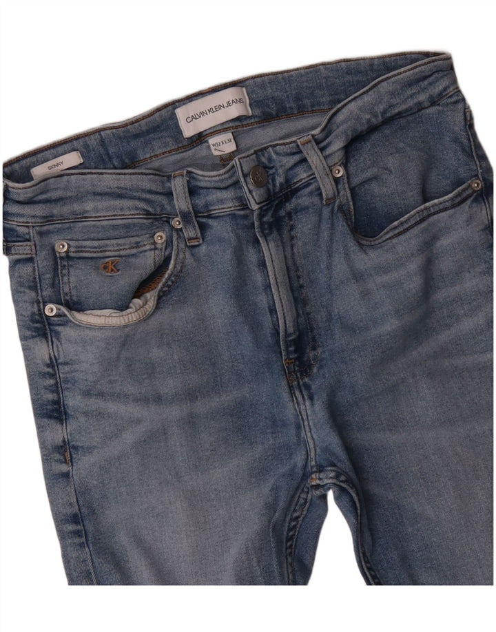 CALVIN KLEIN Damen Skinny Jeans W32 L32 Blaue Baumwolle