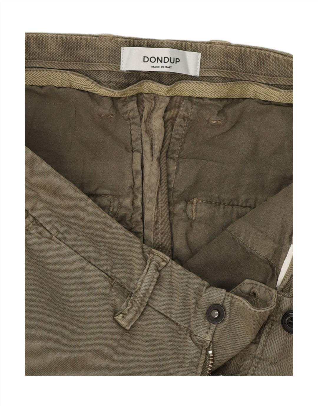 DONDUP Womens Slim Chino Trousers W30 L28 Khaki Vintage Dondup and Second-Hand Dondup from Messina Hembry 