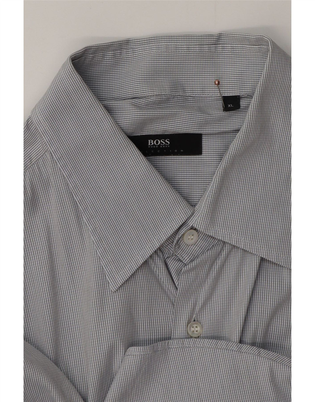 HUGO BOSS Mens Shirt XL Grey Check Cotton