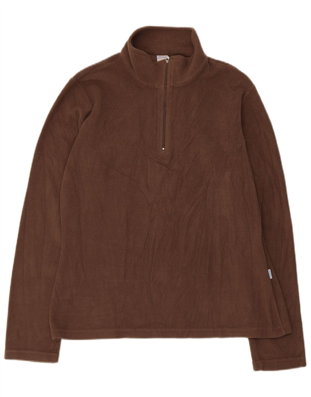 Brugi Damen-Fleecepullover mit Reißverschluss am Hals, UK 14, Größe L, braun, Polyester