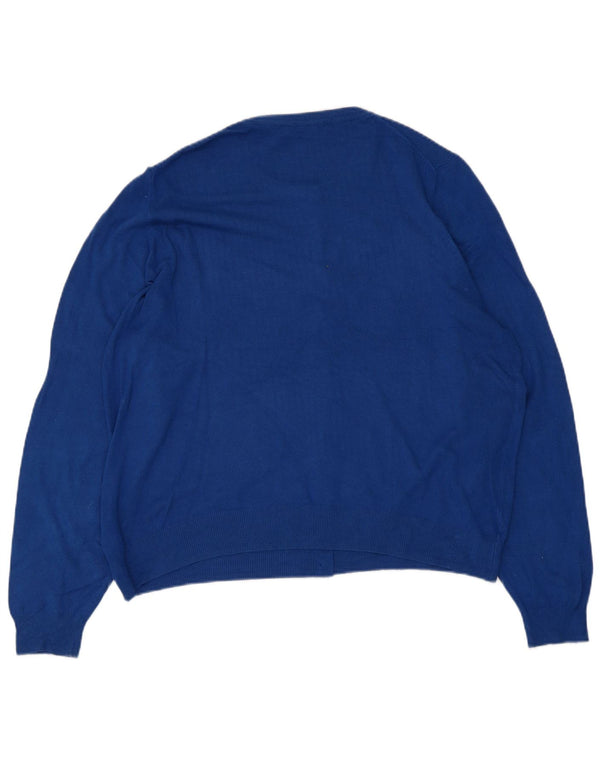 Marks & Spencer Damen Strickjacke Pullover UK 20 2XL Blaue Viskose