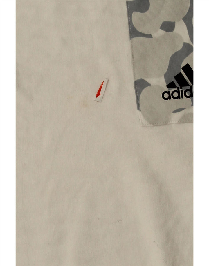 ADIDAS Boys Graphic T-Shirt Top 7-8 Years White