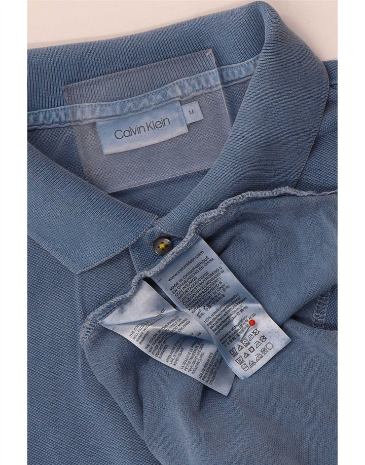 Calvin Klein Herren-Poloshirt aus mittelblauer Baumwolle