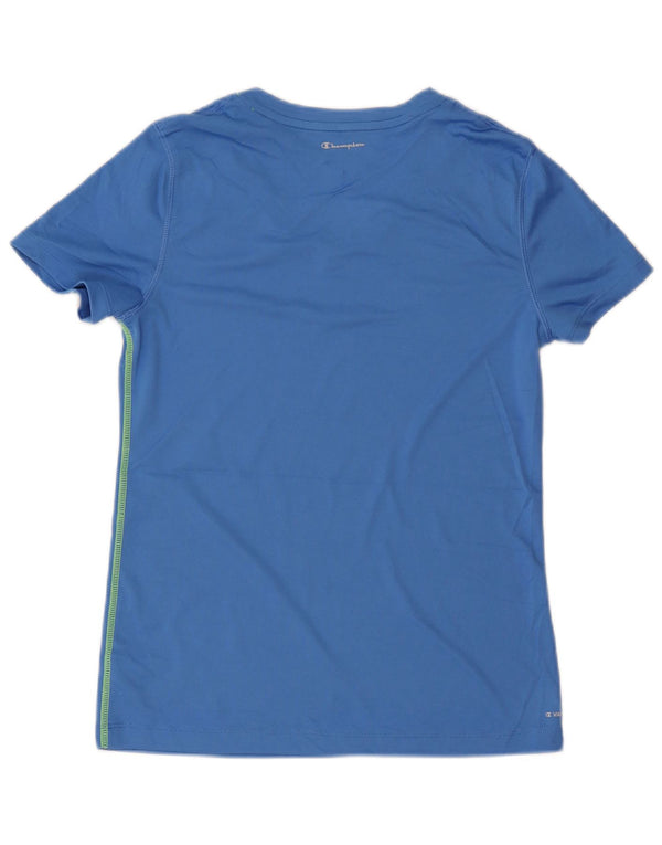 CHAMPION Damen T-Shirt Top UK 14 Mittelblaues Polyester