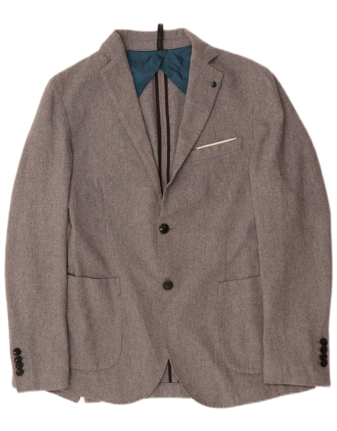 Liu Jo Herren-Blazer mit 2 Knöpfen, UK 38, mittelgraue Wolle