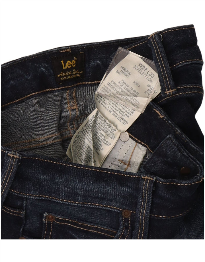 LEE Damen Scarlett Low Skinny Jeans W27 L33 Marineblaue Baumwolle