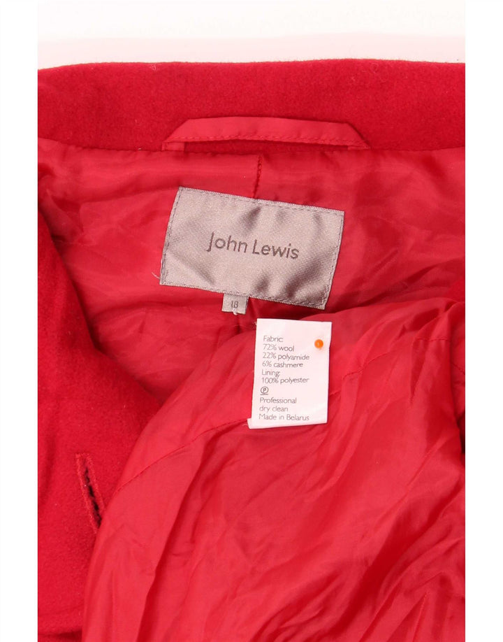 John Lewis Damenmantel UK 18 XL Rote Wolle