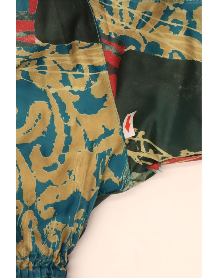 Vintage Herren-Windbreaker-Mantel mit Kapuze, UK 38, mittelgrün, Patchwork-Polyester