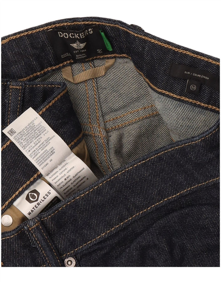 Dockers Herren Slim Jeans W34 L32 Marineblau Baumwolle