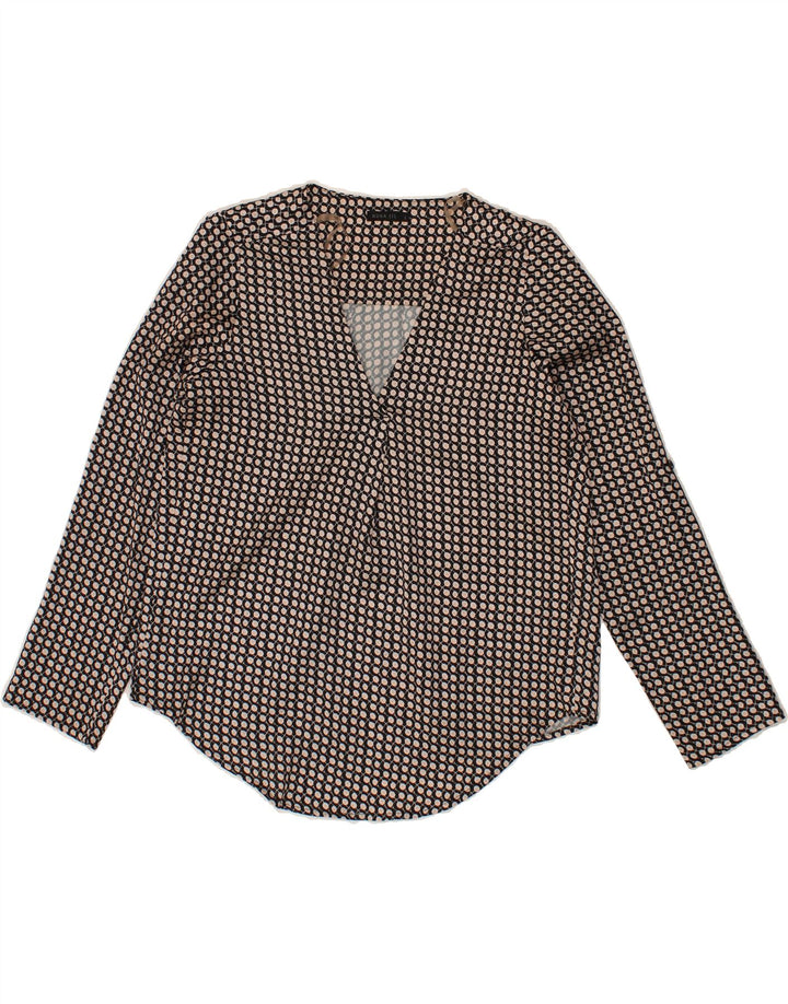 NUNA LIE Womens Long Sleeve Blouse Top UK 16 Large Grey Spotted Vintage Nuna Lie and Second-Hand Nuna Lie from Messina Hembry 