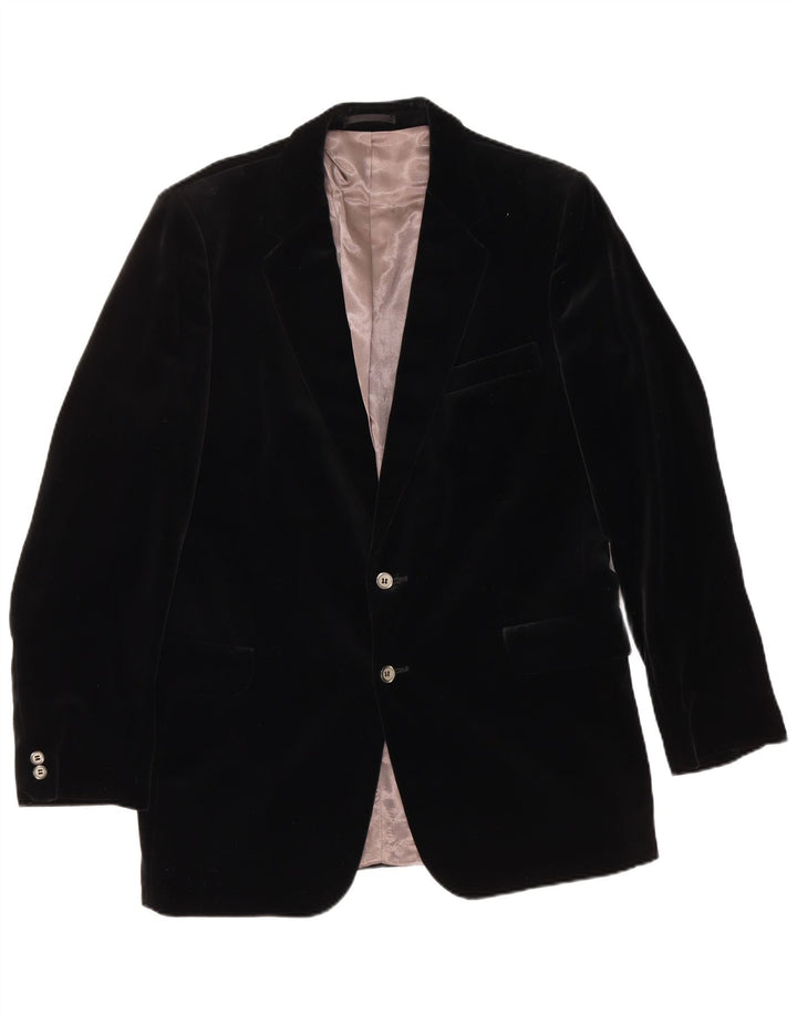 SHANNON Herren-Blazer aus Samt mit 2 Knöpfen, Gr. 40, Schwarz