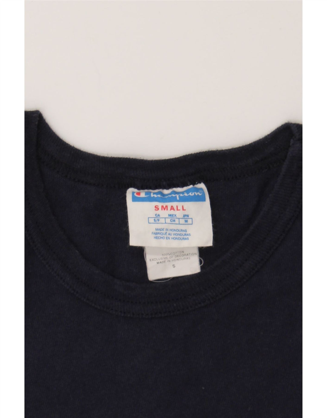 CHAMPION Mens Graphic T-Shirt Top Small Navy Blue Cotton Vintage Champion and Second-Hand Champion from Messina Hembry 