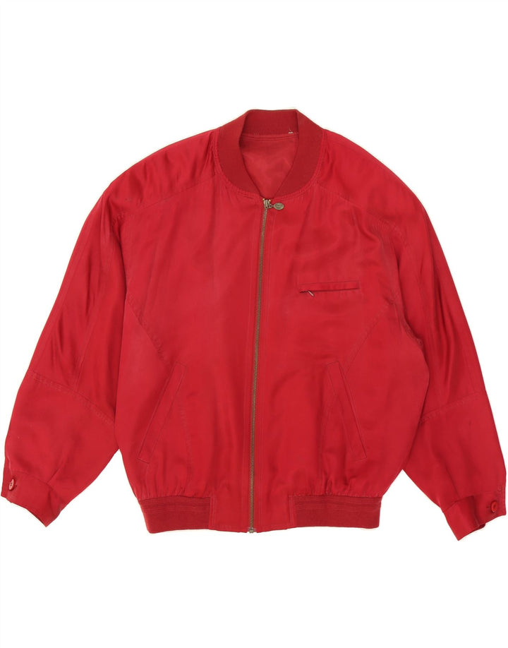 REDPOINT Mens Oversized Bomber Jacket IT 46 Small Red Silk Vintage Redpoint and Second-Hand Redpoint from Messina Hembry 