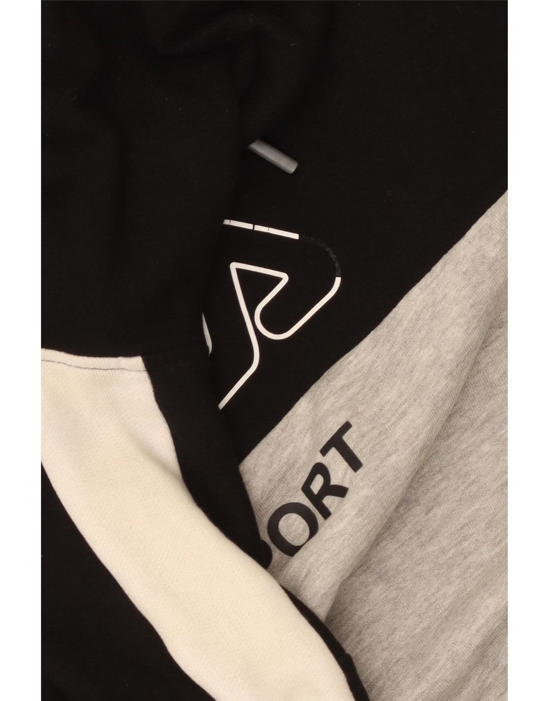 Fila Herren-Kapuzenpullover mit Grafik, groß, Grau, Farbblock